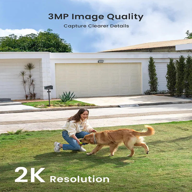 IeGeek 2K WiFi Security Camera with Solar Panel 1.5W Full HD Night Vision Color AI Motion Detection Bi-Directional Audio Waterproof IP65