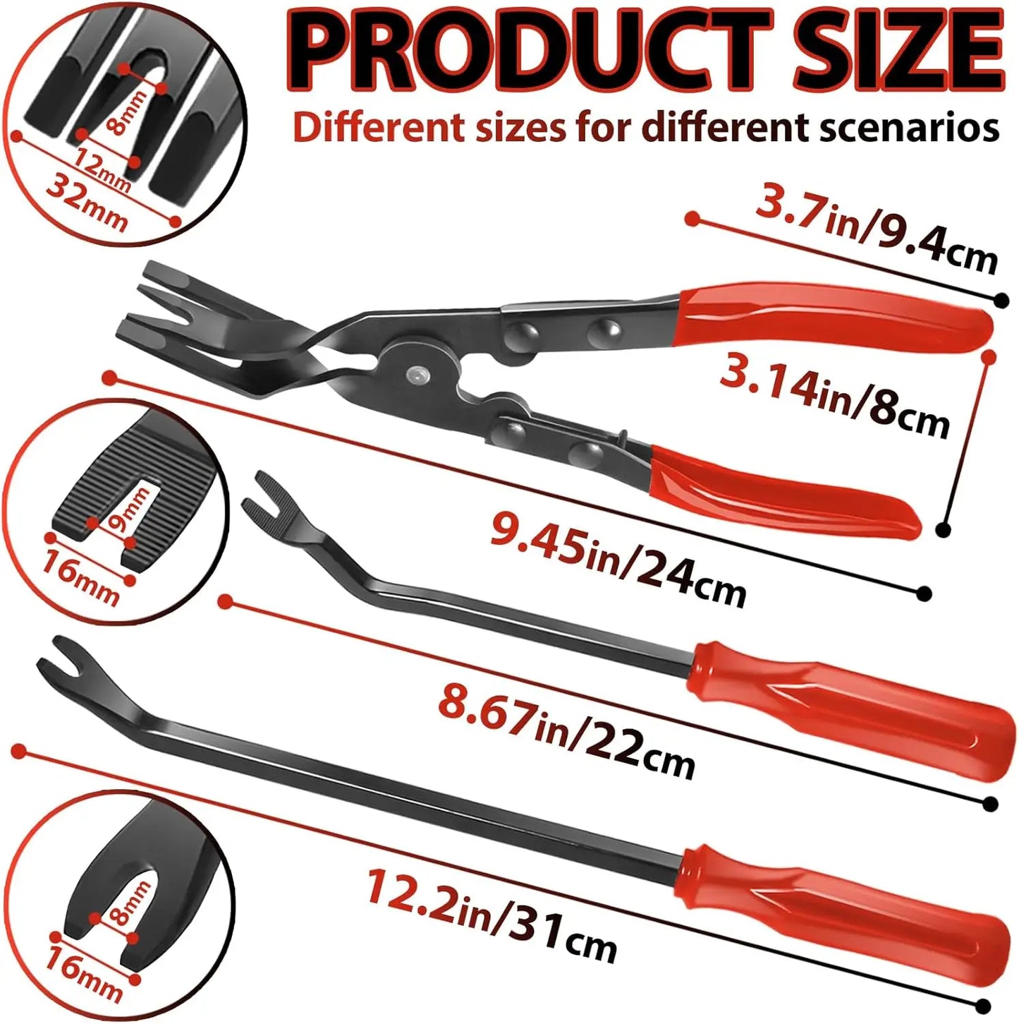 Auto Clip Pliers Set Car Trim Rivet Remover Tool Kit With Durable Pliers And Fastener Removers Carry Bag