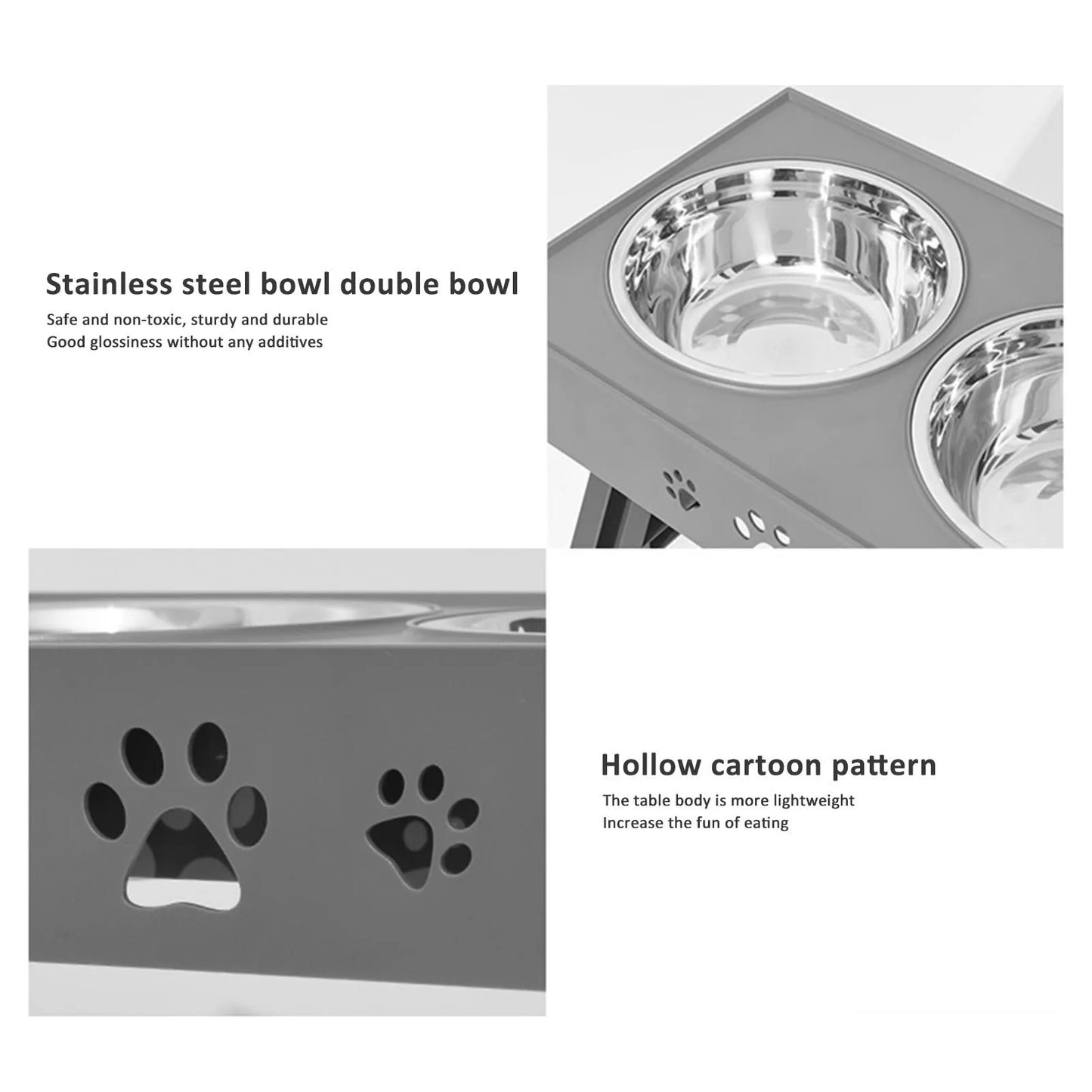 Stainless Steel Elevated Dog Bowl Non Slip No Spill Design Pet Feeder Promotes Healthy Digestion