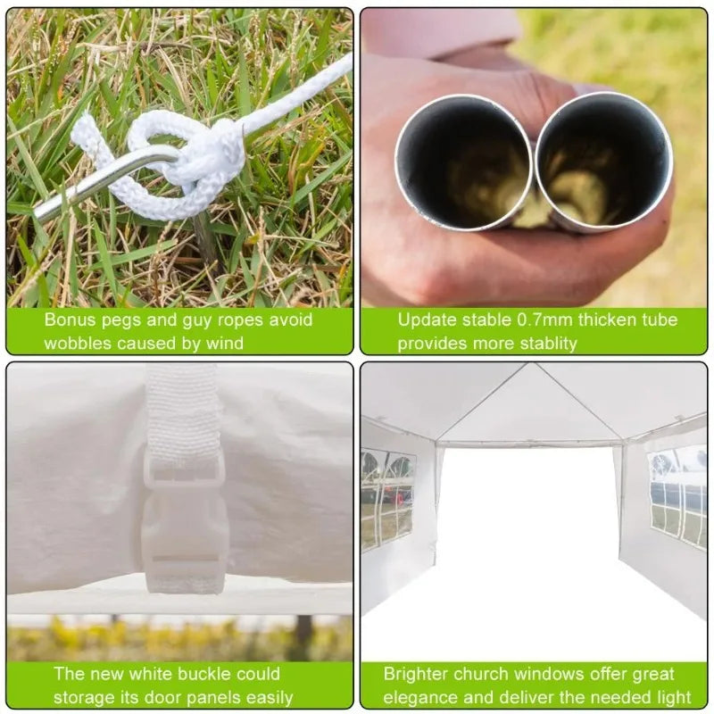 Zimtown 10x30 Canopy Wedding Party Tent White 8 Sidewalls