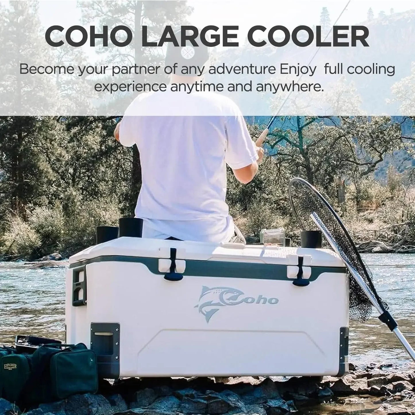 165QT Heavy Duty Insulated Cooler With Fish Ruler Removable