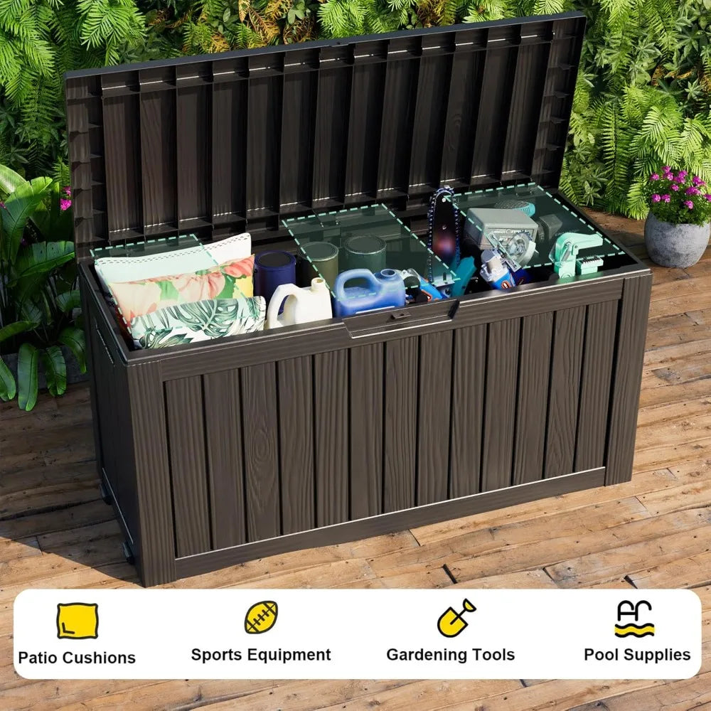 75 Gallon Mobile Waterproof Resin Deck Box With Lock