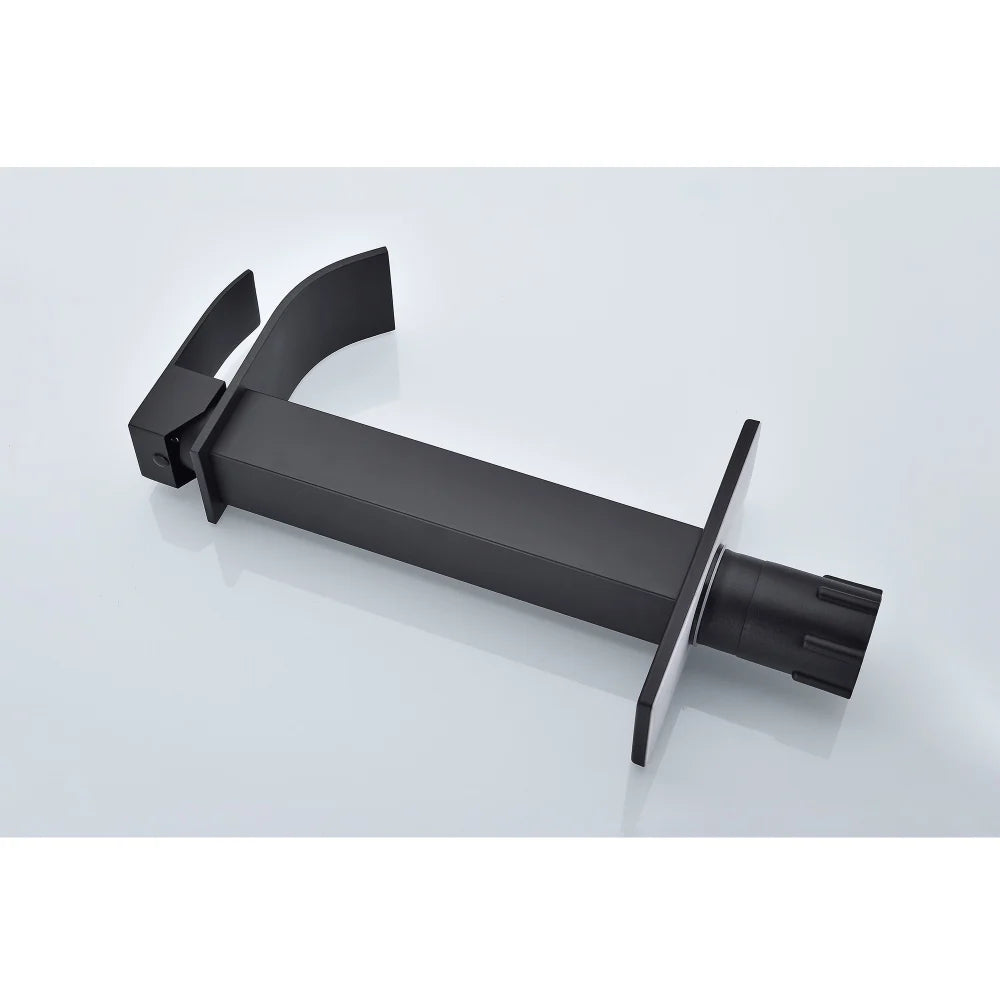 Matte Black Waterfall Spout Single Handle Bathroom Sink Faucet