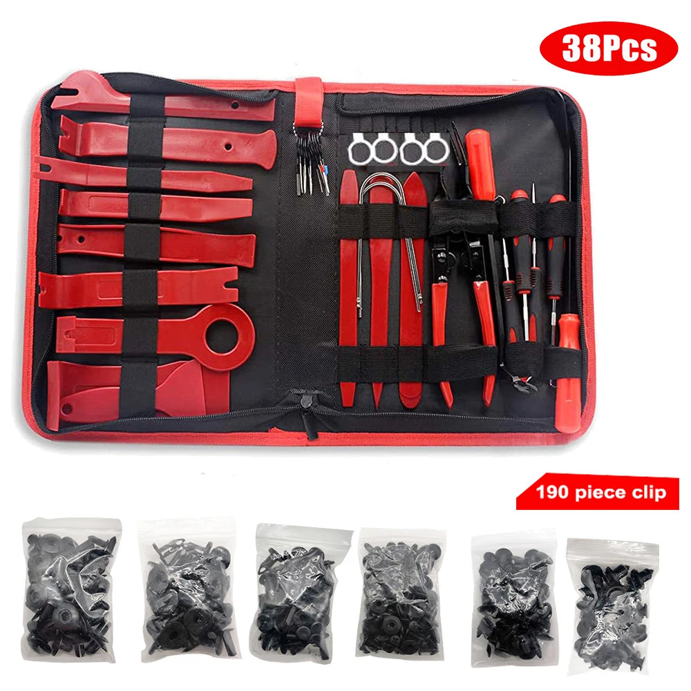 JOIGVFN 38Pcs Car Interior Trim Removal Tool Kit Plastic Panel Clip Puller Set Tools