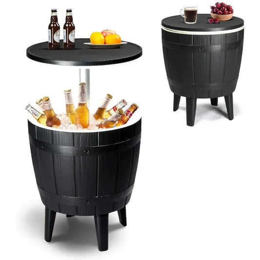 Outdoor Cooler Side Table With 10 Gallon Ice Cooler