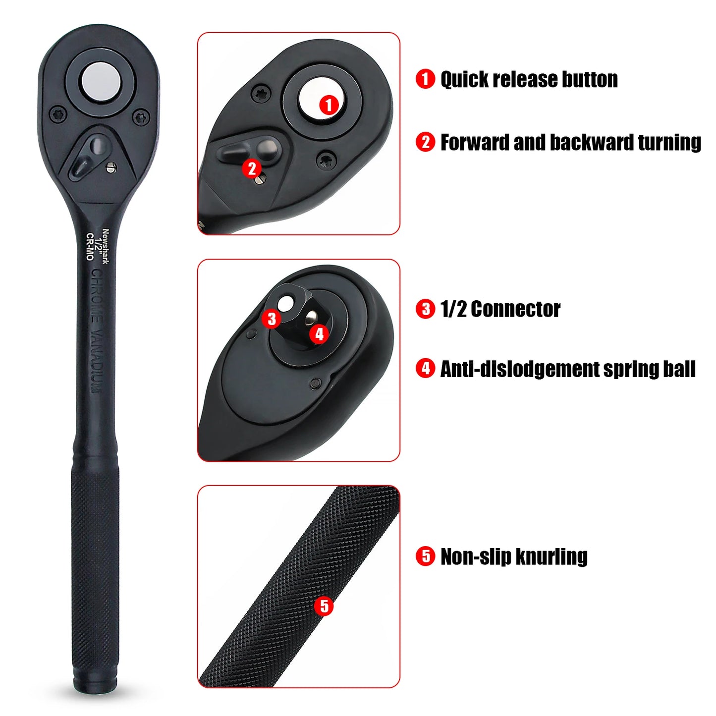 NIUXIANGDIY 22 Piece Drive Socket Wrench Set For Car Repair With Quick Release Ratchet