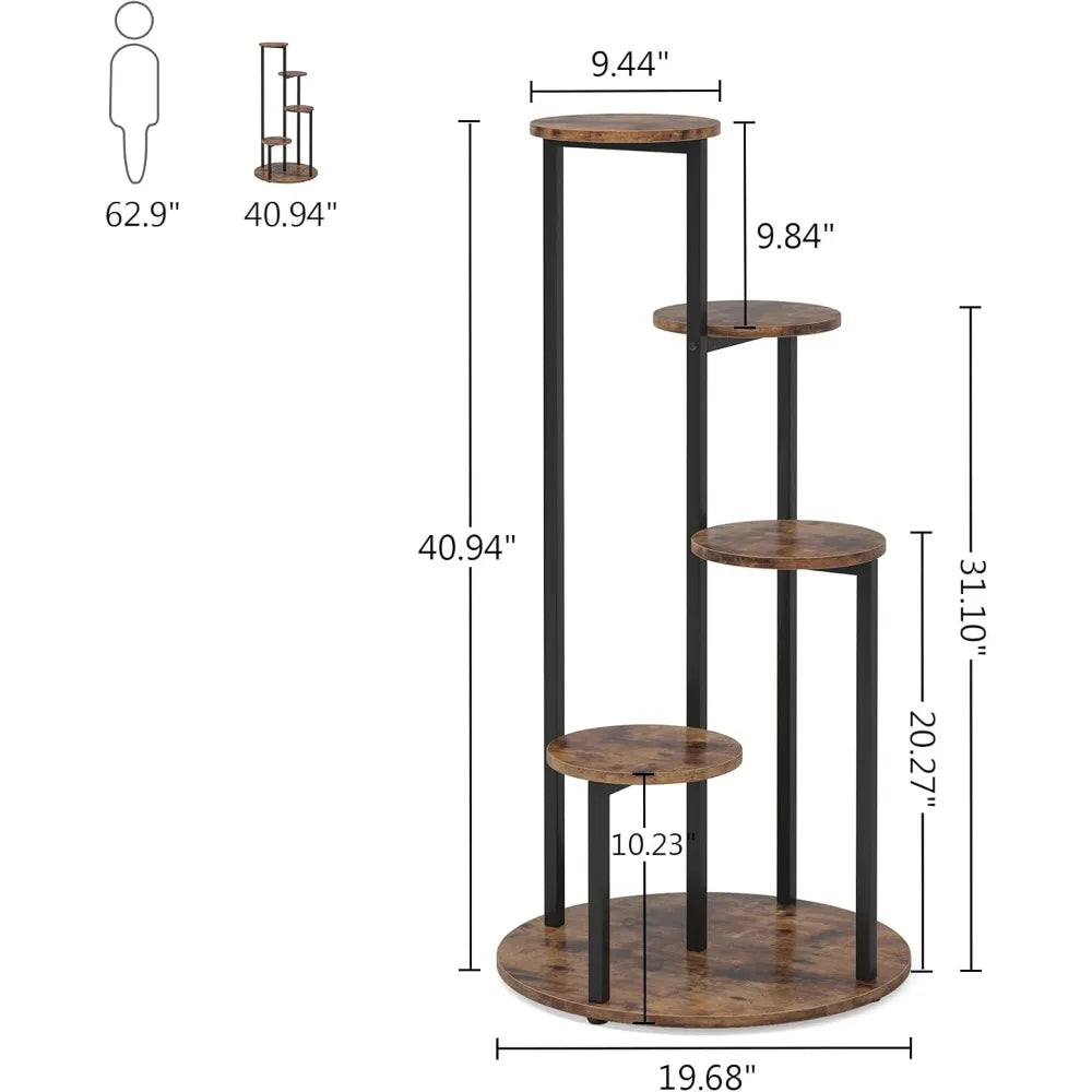 Corner Plant Stand Indoor 4-Tier Tall Shelf for Multiple Potted Plants