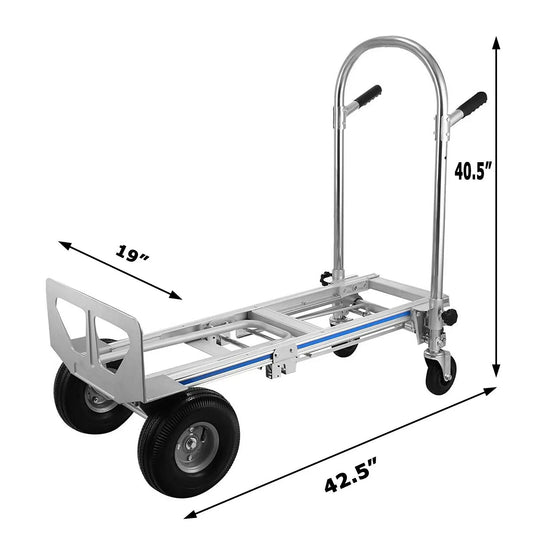 Folding Hand Truck Cart with Wheels 3in1 Stair Climber Dolly Utility Trolley for Shopping and Outdoor Use