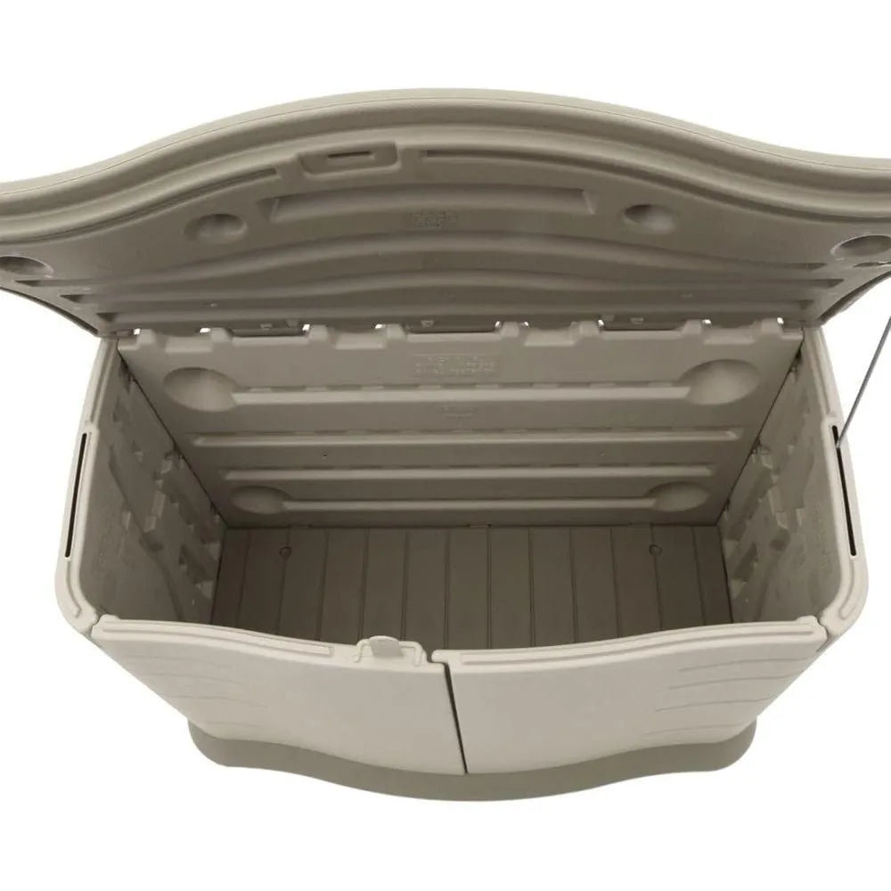 Small Horizontal Resin Outdoor Storage Shed Beige Floor