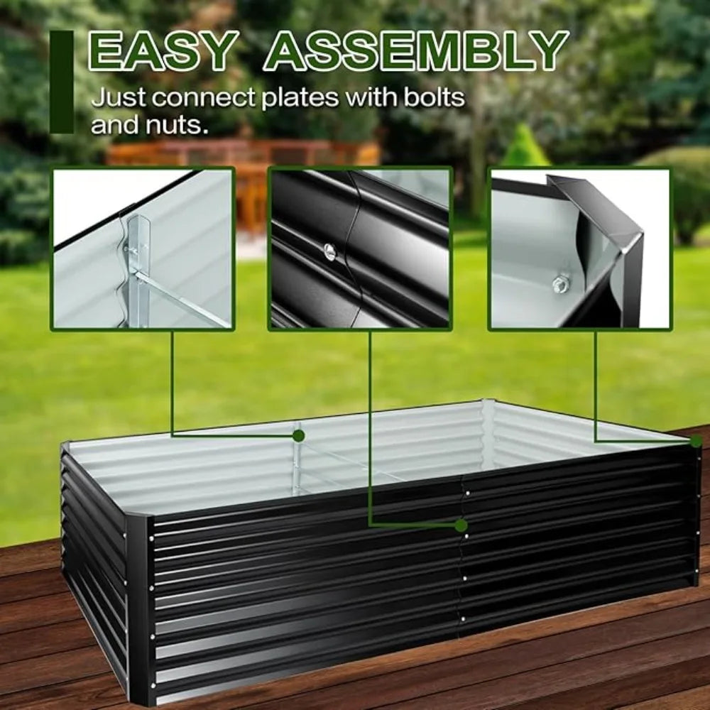 New Metal Raised Bed Garden Kit 8x4x2ft Tall Galvanized Planter Box Outdoor