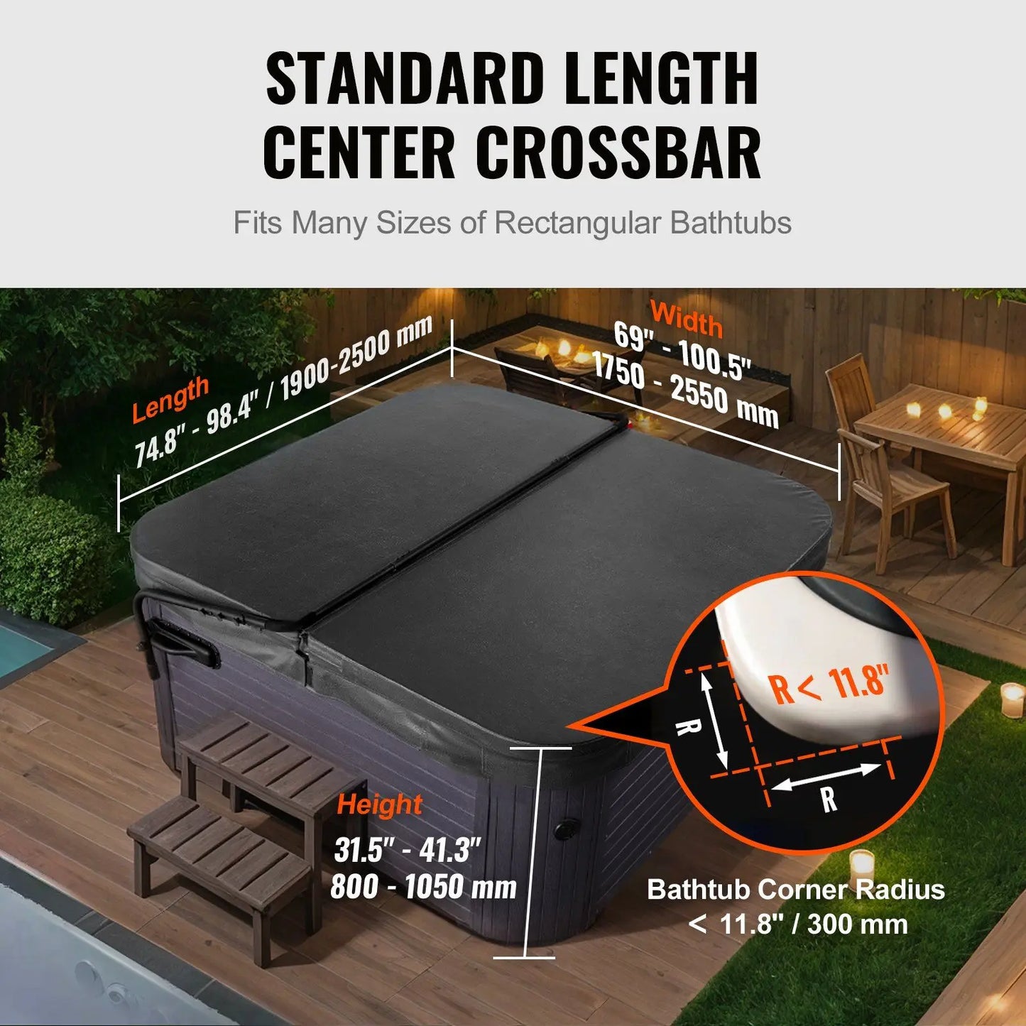 Hot Tub Cover Lift Adjustable Spa Cover Lift Easy Open Design Fits Most Hot Tubs