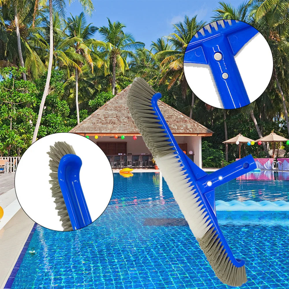 17 Inch Heavy Duty Pool Brush Head with Curved Ends for Effective Cleaning