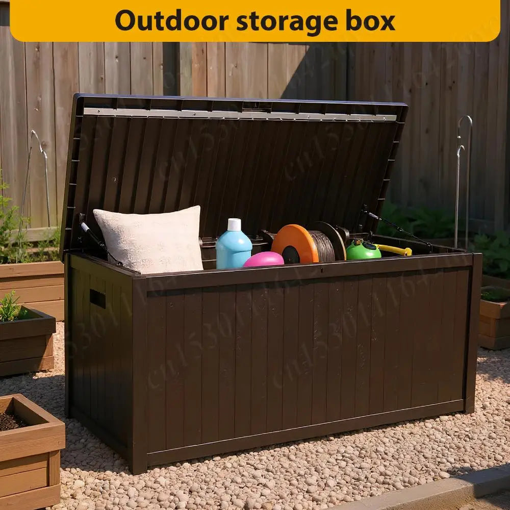 Shunmaii Lockable Deck Box Outdoor Storage Bin Waterproof