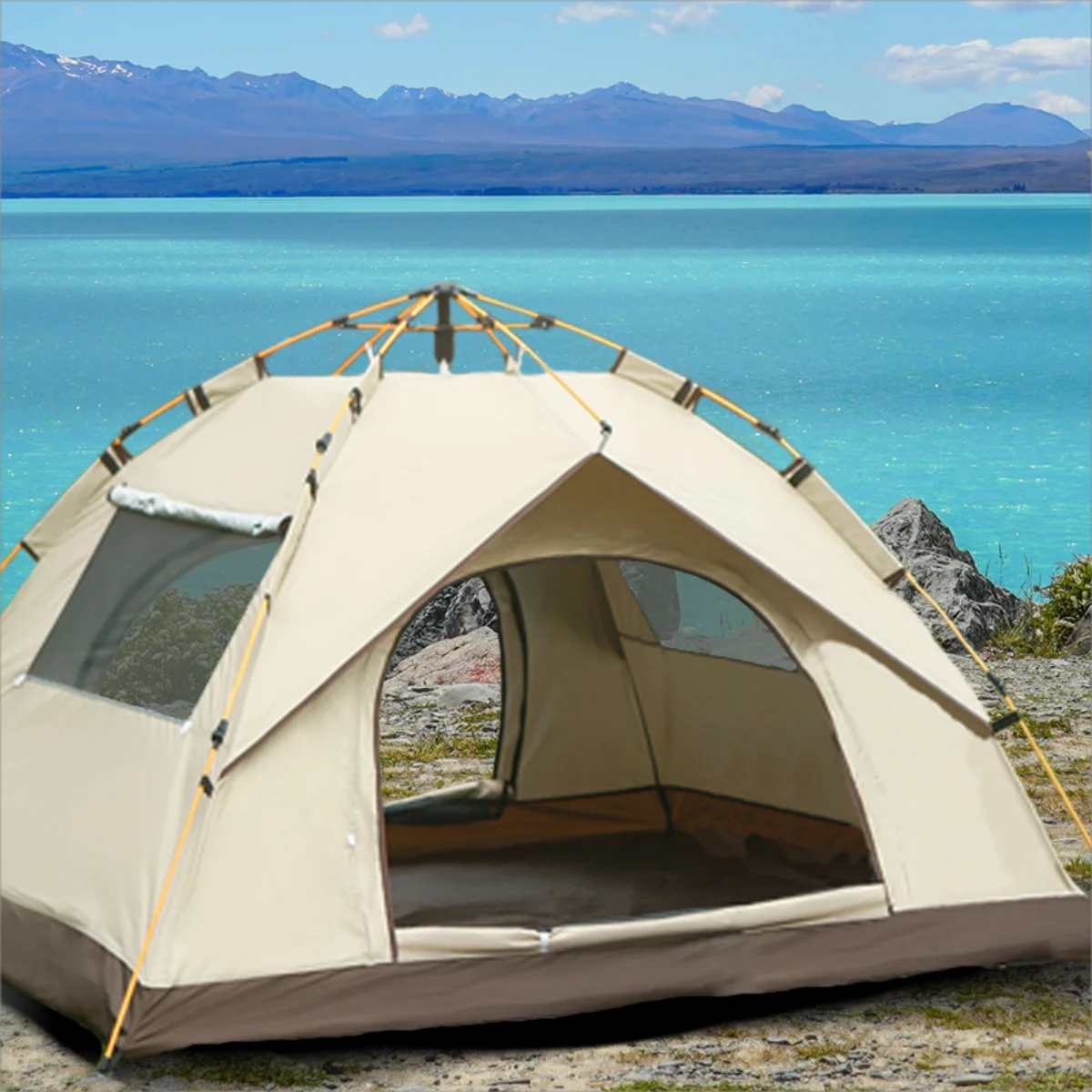 Automatic Opening Sunshade Tent With Two Doors And Windows