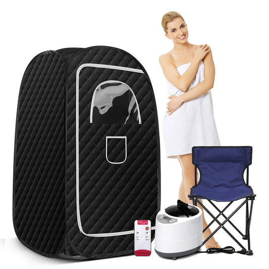 Portable Home Sauna with 2.6L Steamer and Folding Chair for Full Body Relaxation