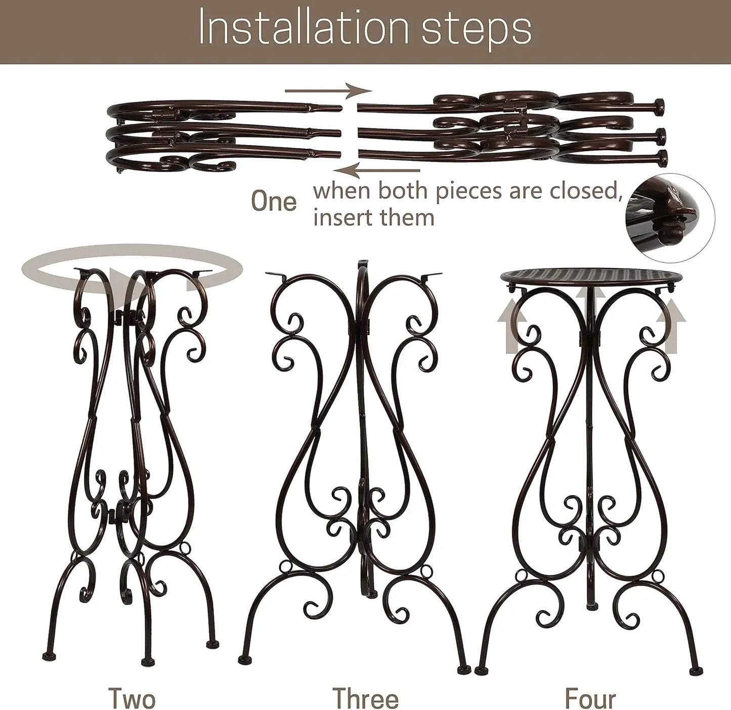 2 Pack Heavy Duty Metal Plant Stands 22.5 Inch Tall Indoor Outdoor Use