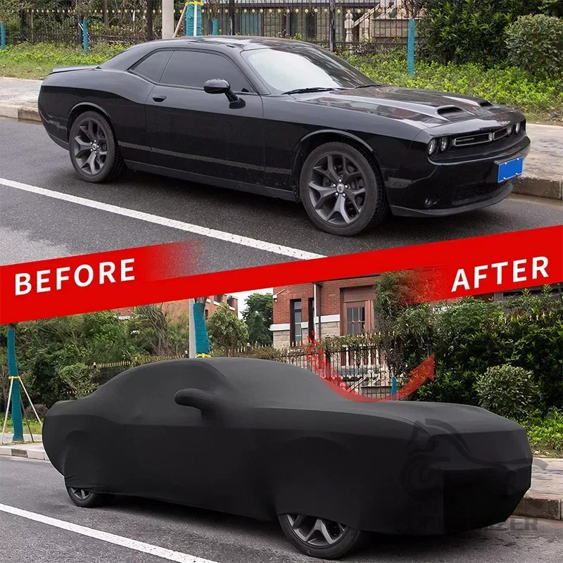 Velvet Full Car Body Cover Dust-proof Protection Cover For Any Model Of Car For Dodge Challenger.
