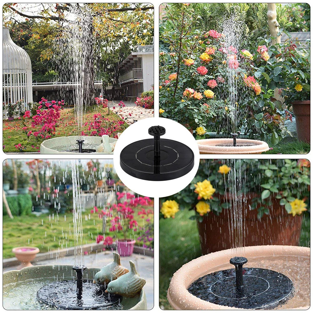 Solar Fountain with 8 Nozzles Free Standing Floating Style Fountain for Outdoor Garden Pond and Pool