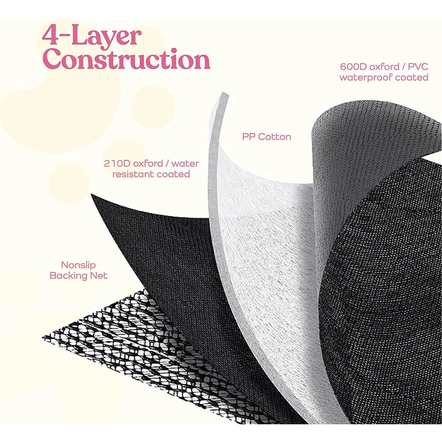 Black Waterproof Pet Car Mat with Gray Edging Machine Washable Stain Resistant Universal Fit