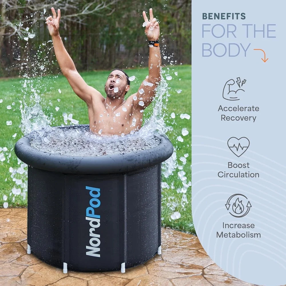 Portable Cold Plunge Tub With Lid And Travel Bag Home