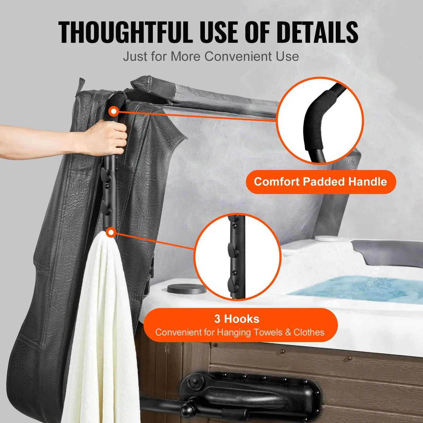 Hot Tub Cover Lift Adjustable Spa Cover Lift Easy Open Design Fits Most Hot Tubs