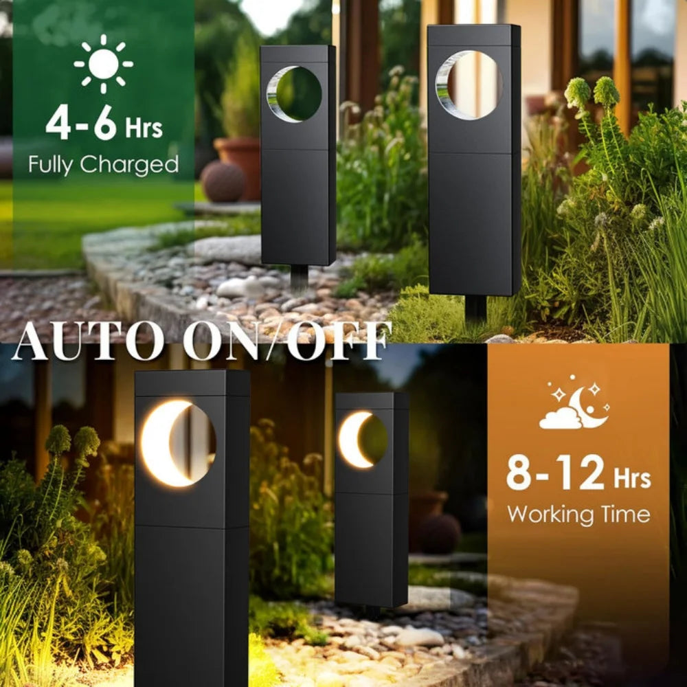 4 Pack Super Bright Solar Lights with 12 Hours Auto On and Off Outdoor Pathway Garden Patio LED Decor for Wedding and Mother's Day