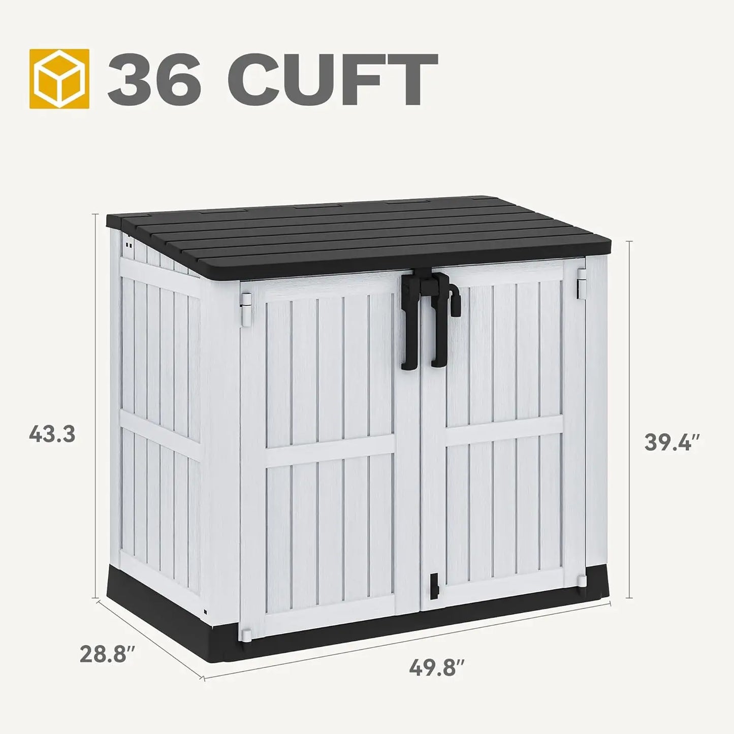 Resin Plastic Tool Storage Shed With Lid Lockable Door