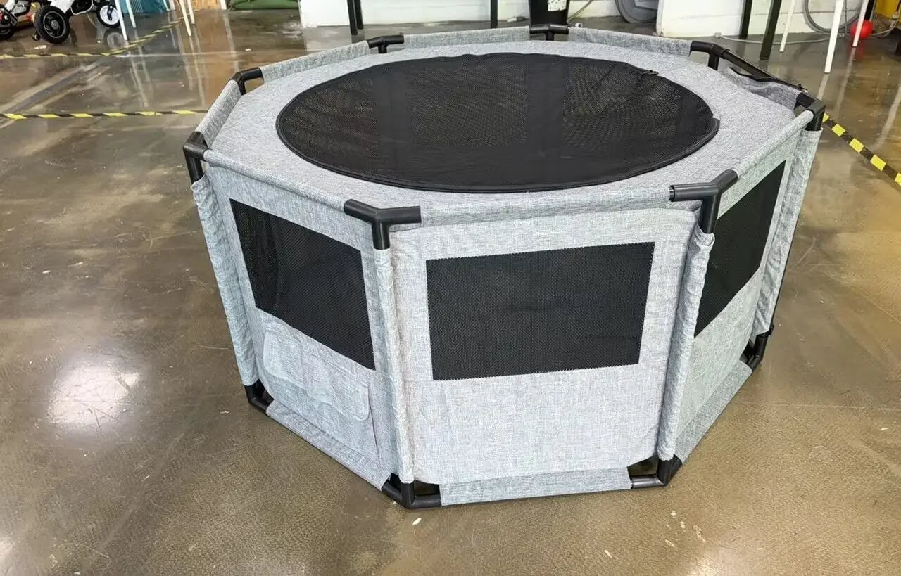 Puppy Playpen 120x120x64.5cm with Waterproof Base and Storage Bags