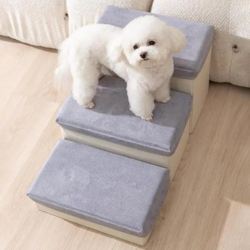 Foldable Durable Puppy Ramp Climbing Ladder 2/3 Steps Breathable Pet Stairs for Indoor Use