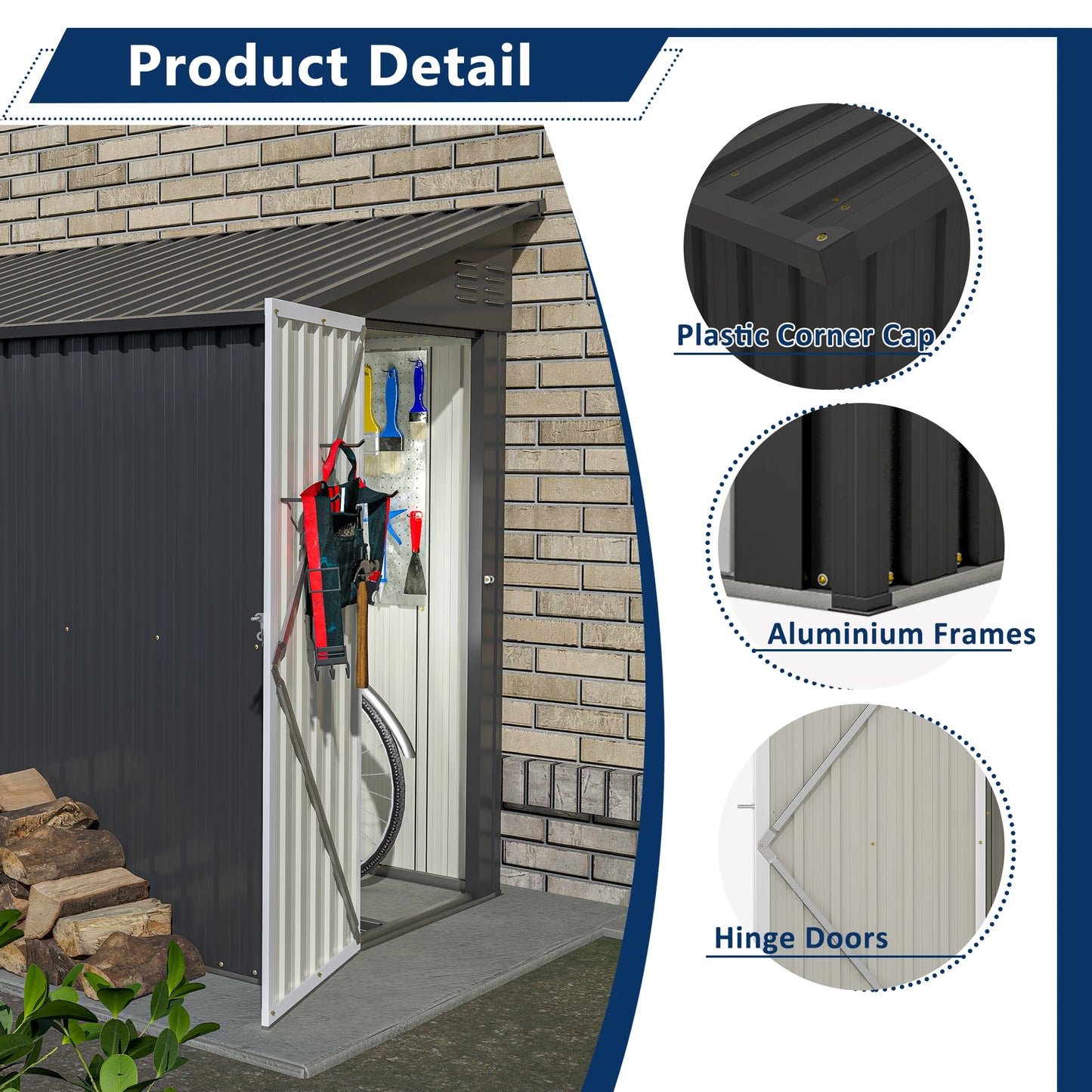 Lockable Storage Shed 4 By 8 Ft Lean To Metal Outdoor