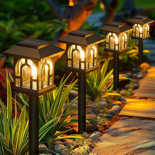 Outdoor Solar Pathway Lights Auto On Off Energy Efficient LED Yard Garden Walkway Illumination