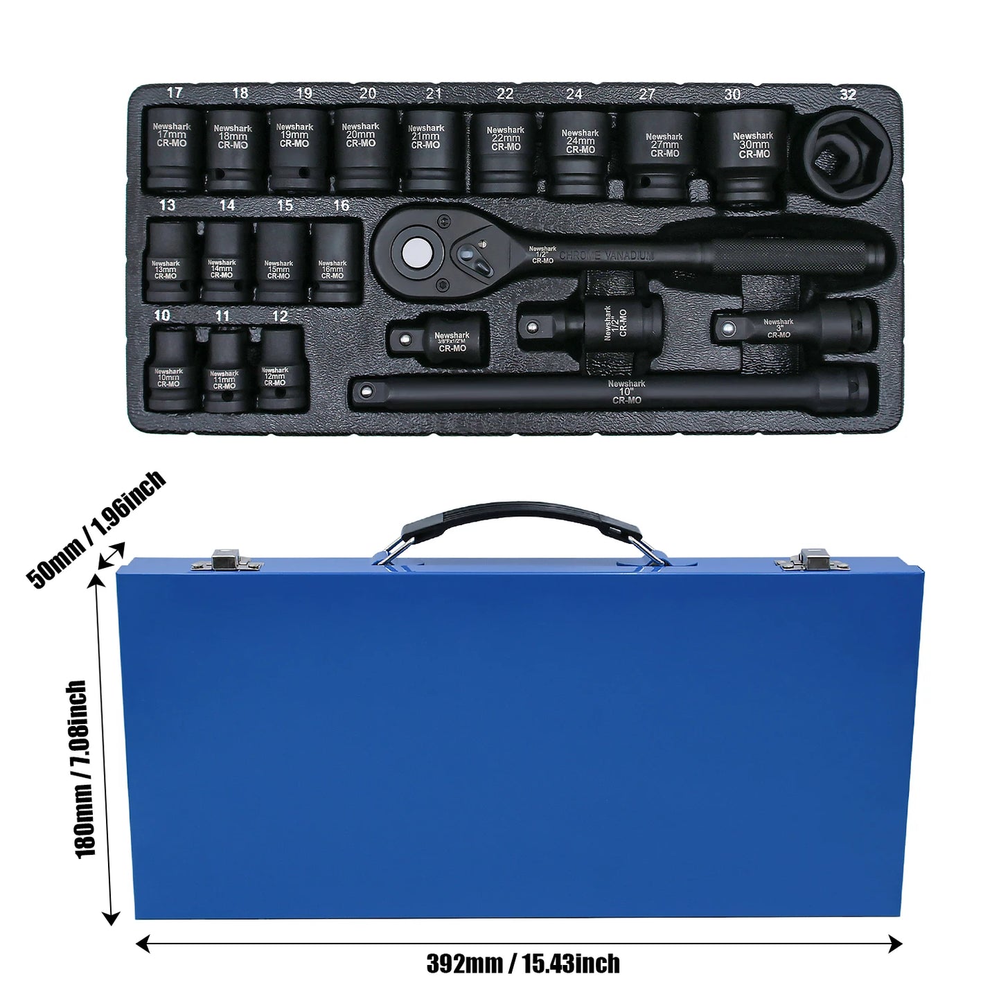 NIUXIANGDIY 22 Piece Drive Socket Wrench Set For Car Repair With Quick Release Ratchet