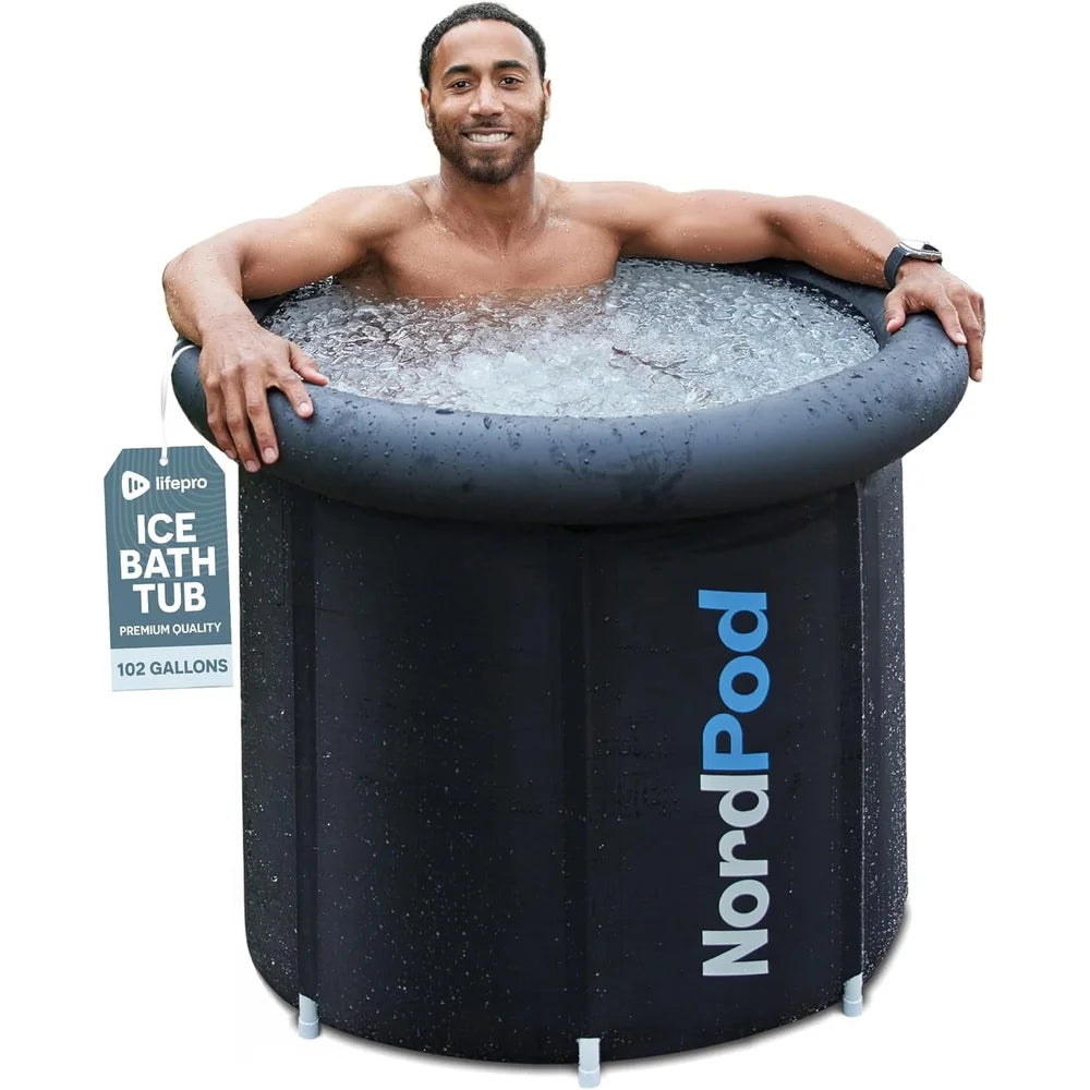 Portable Cold Plunge Tub With Lid And Travel Bag Home