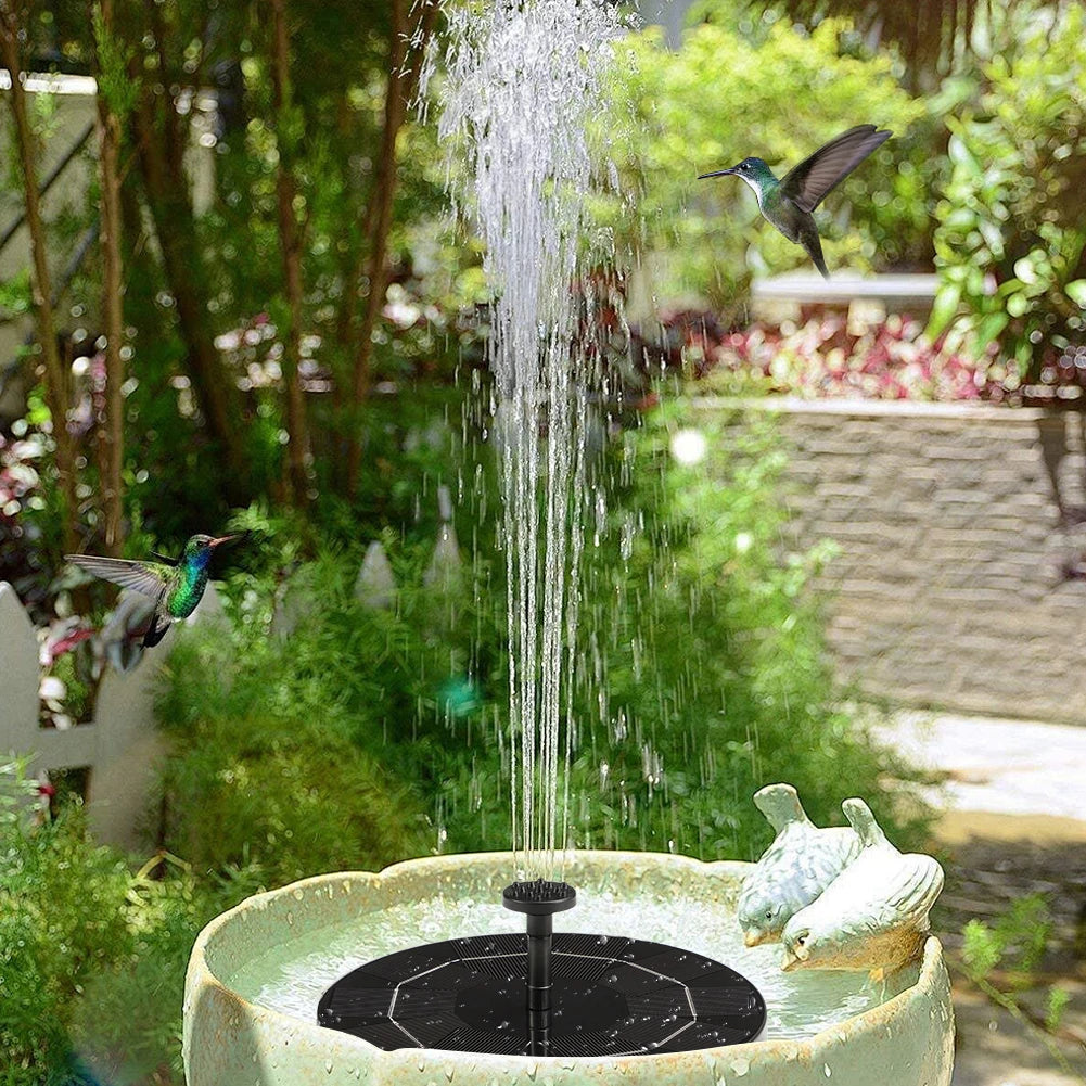 Solar Fountain with 8 Nozzles Free Standing Floating Style Fountain for Outdoor Garden Pond and Pool