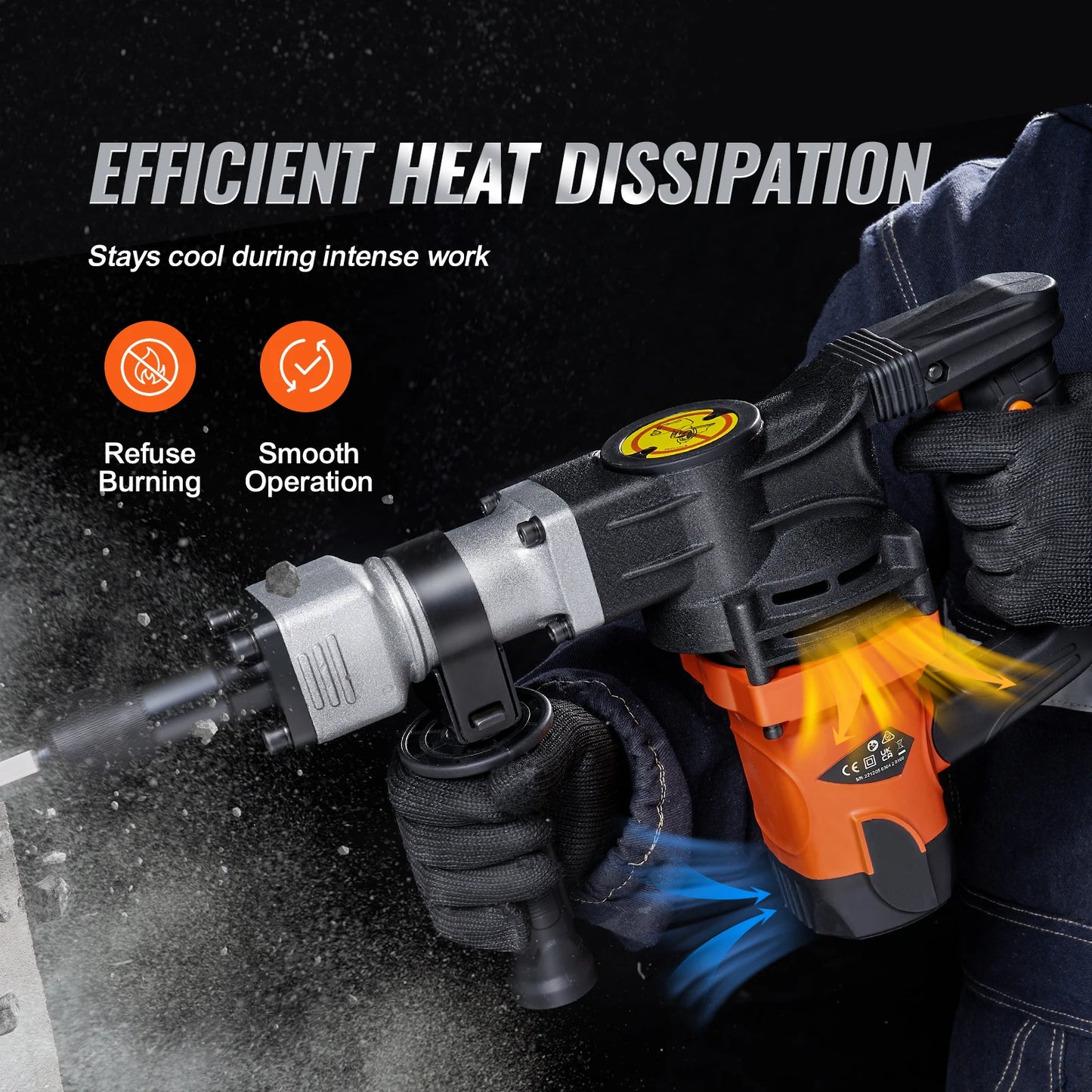 SucceBuy 1400W Demolition Jack Hammer Heavy Duty 2900 BPM