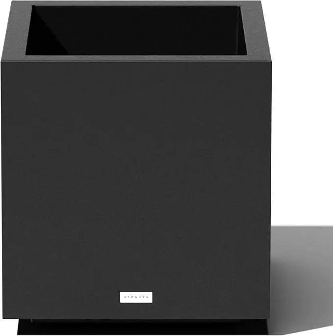 Large Cube Plastic Planter for Indoor and Outdoor Durable All-Weather Use