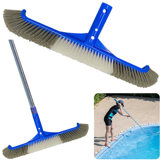 17 Inch Heavy Duty Pool Brush Head with Curved Ends for Effective Cleaning