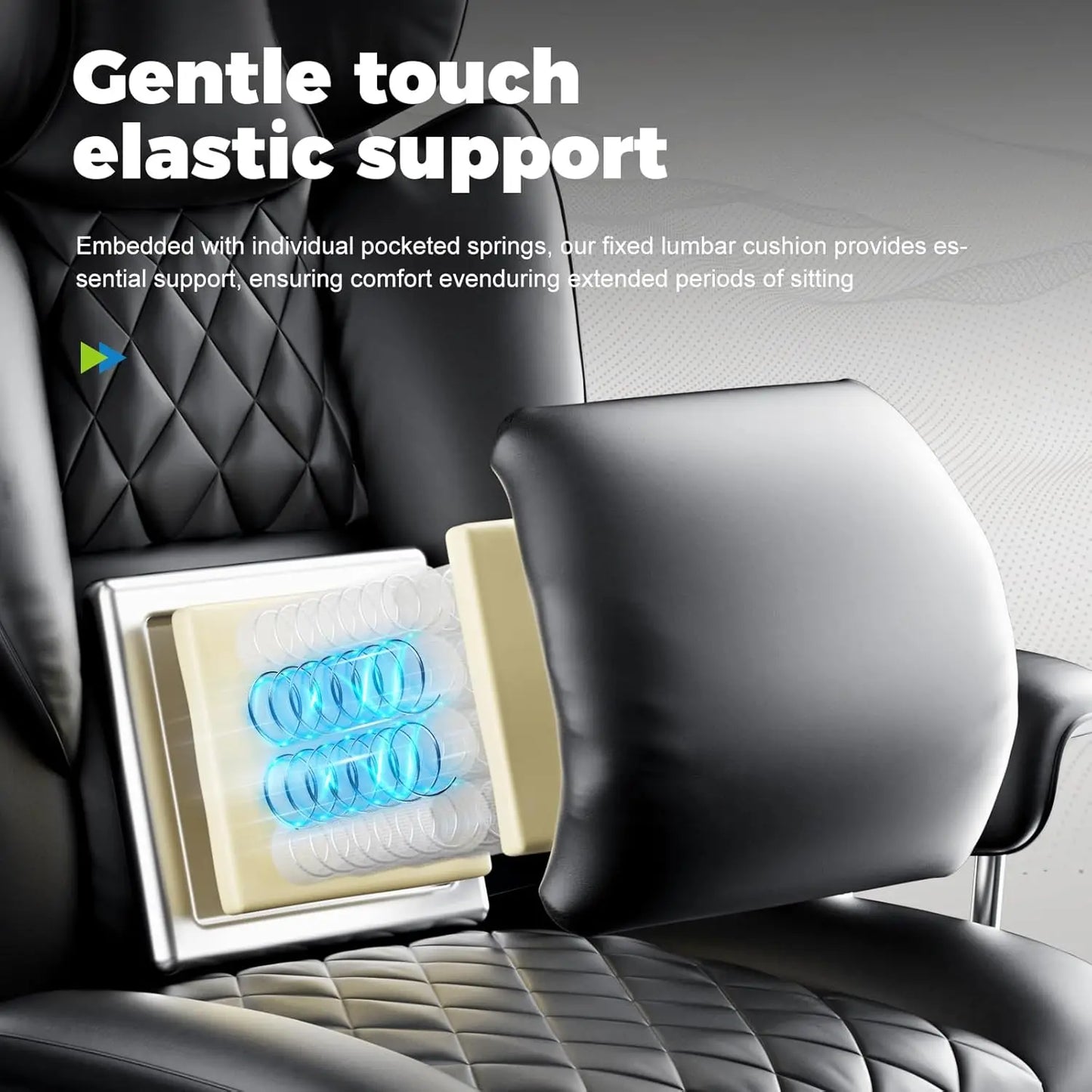 Big and Tall High Back Leather Gaming Chair with Footrest and Ergonomic Design