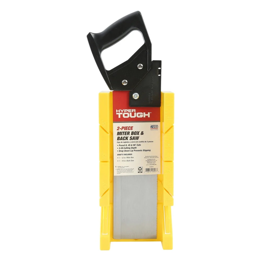 12 Inch Miter Box and 14 Inch Back Saw Set for Accurate Wood Cutting