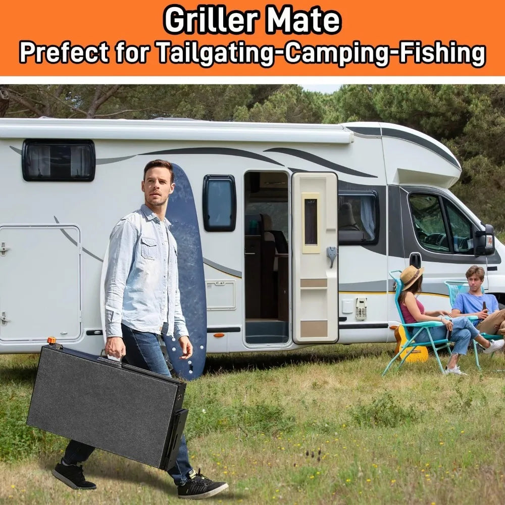 Portable Foldable Griddle Table Stand Caddy For Outdoor