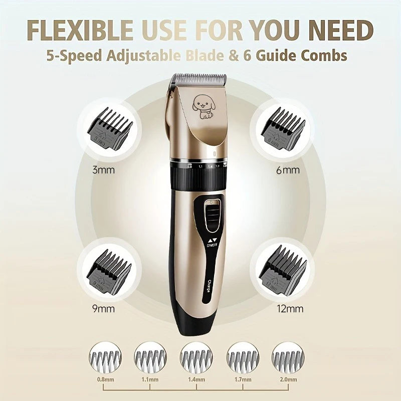 Pet Hair Trimmer Kit Electric Precision Clippers for Professional Grooming at Home Ideal for Dogs and Cats