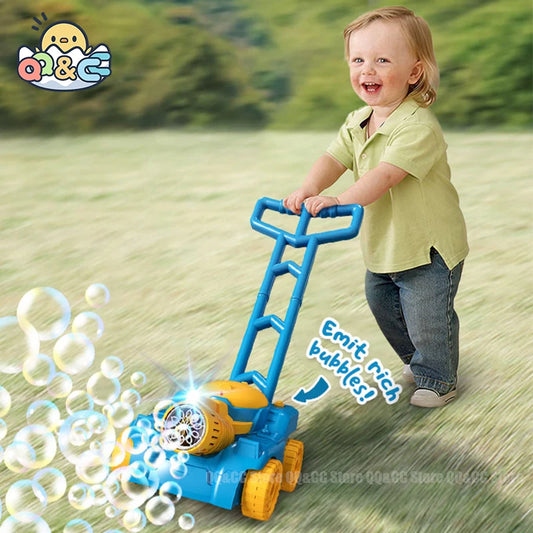 Lawn Mower Bubble Machine Weeder Soap Maker Blower Baby Activity Walker for Outdoor Kids Toys.