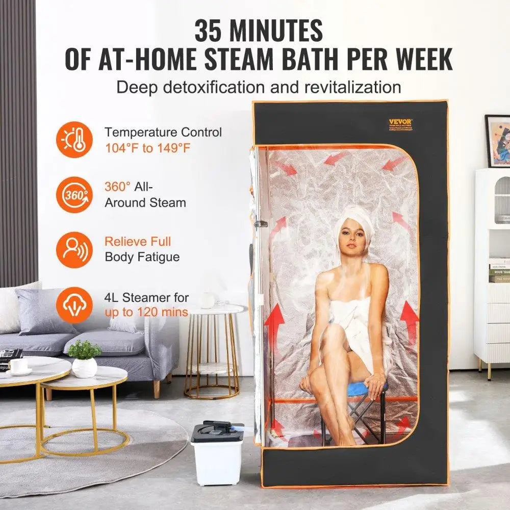 1600W Portable Steam Sauna Tent with Chair - Personal Spa