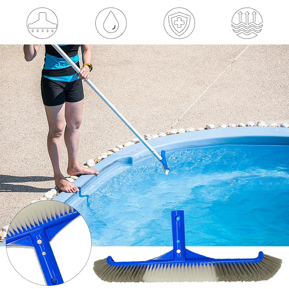17 Inch Heavy Duty Pool Brush Head with Curved Ends for Effective Cleaning