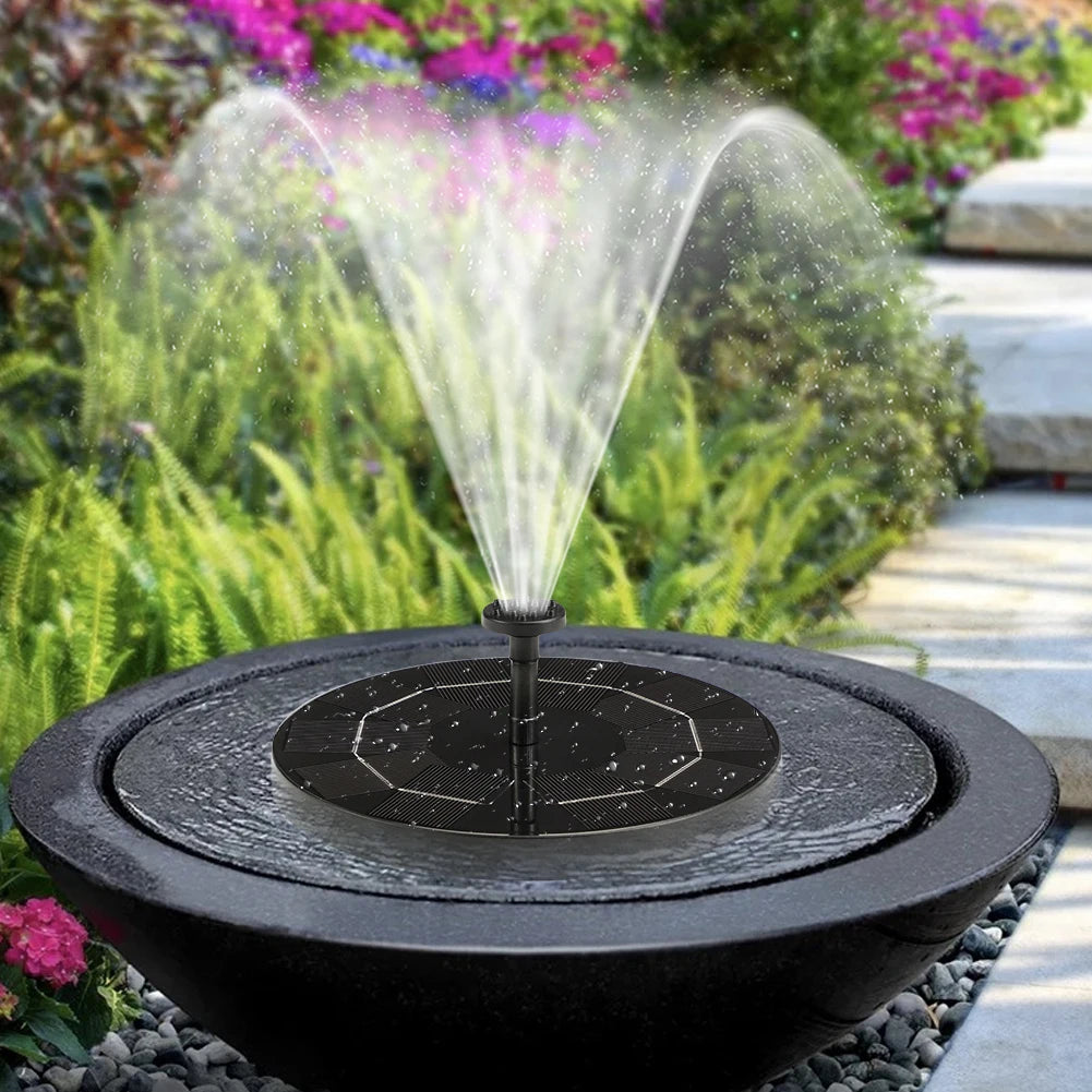 Solar Fountain with 8 Nozzles Free Standing Floating Style Fountain for Outdoor Garden Pond and Pool