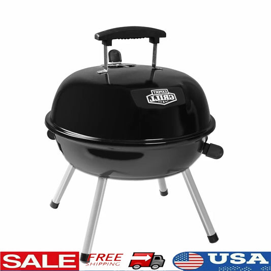 Portable Charcoal Grill 14.5 Inch Dome Design Ideal for Camping and Picnics