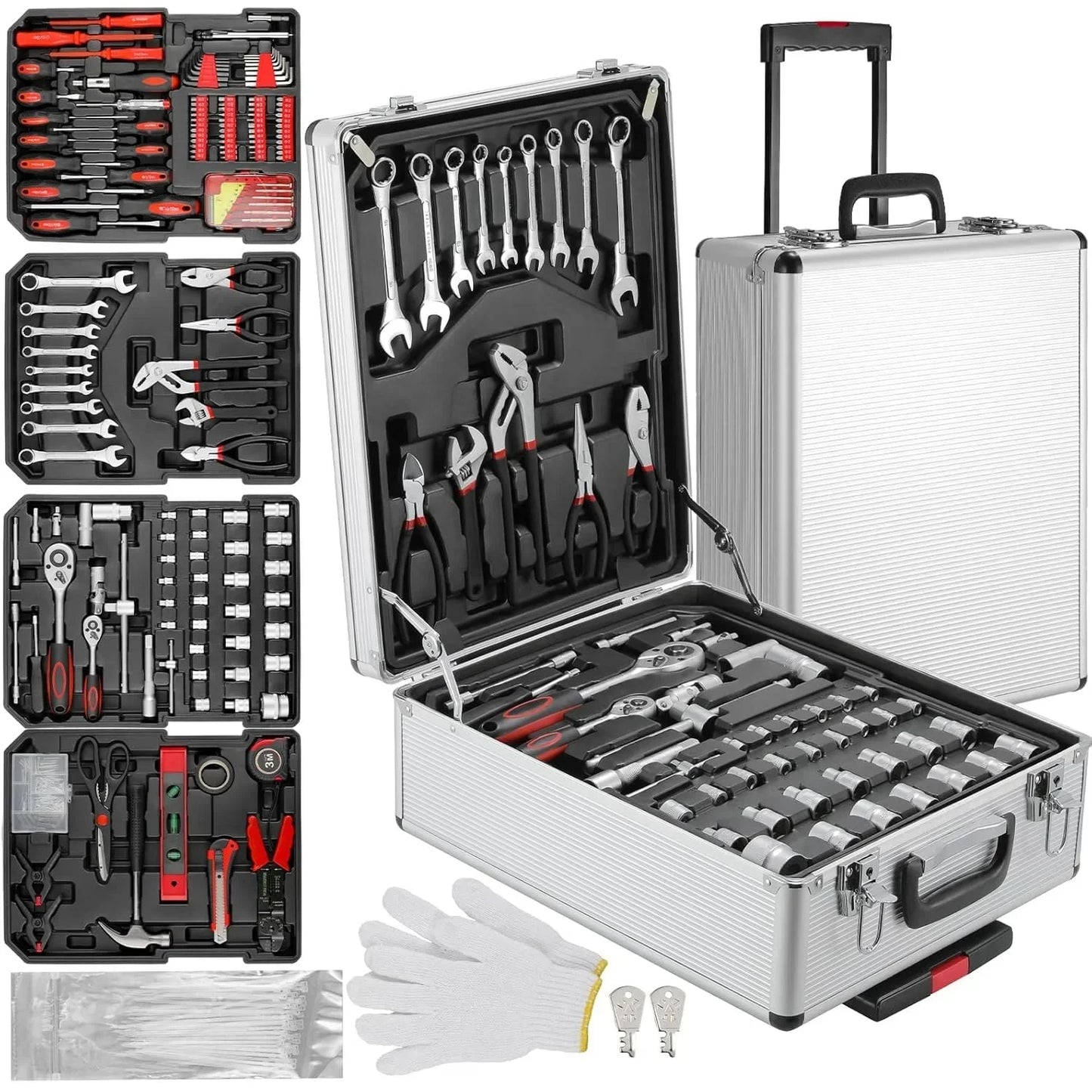AUKYGGUSDIY UltraDurable 799Piece MechanicTool Set With HeavyDuty TrolleyCase For HomeRepair