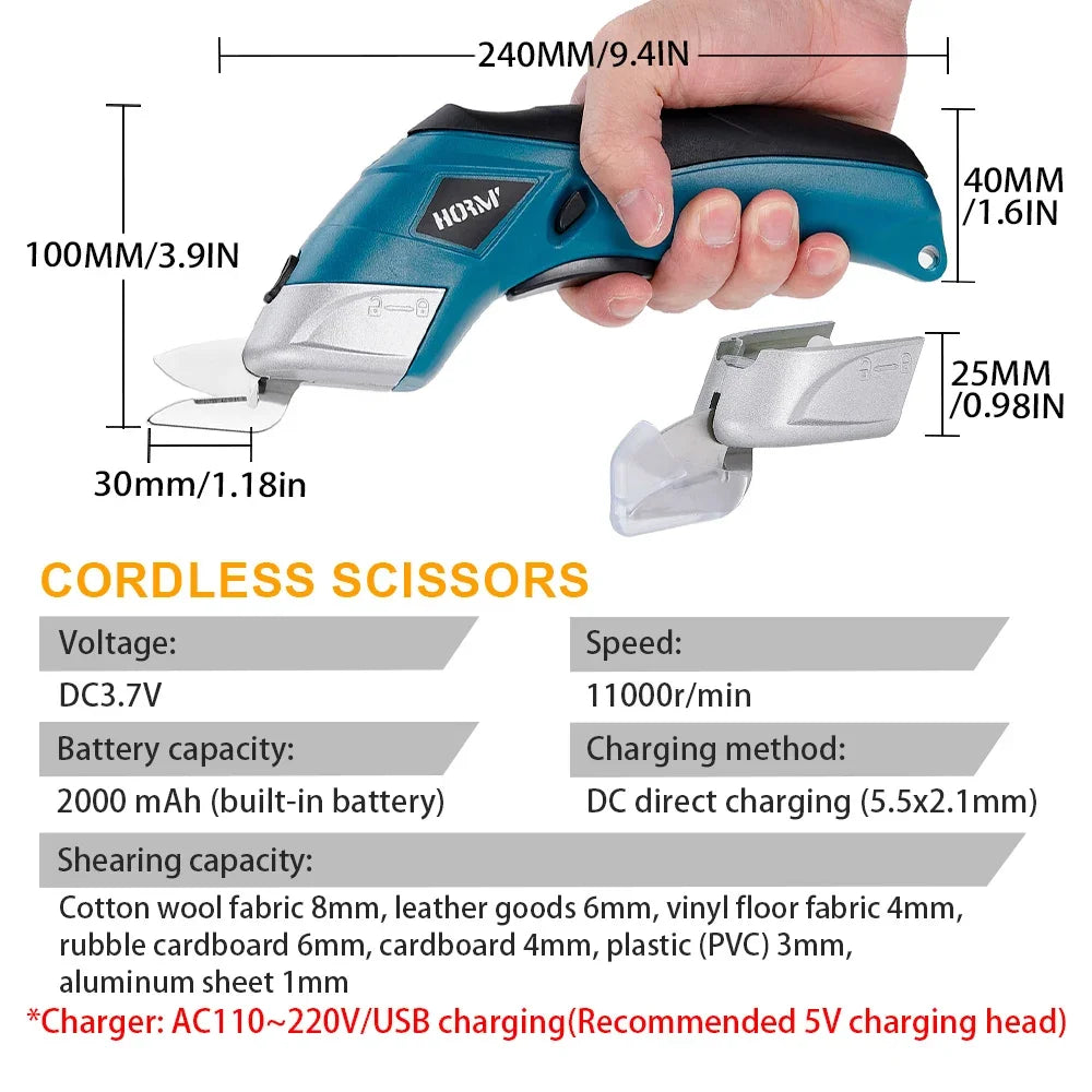 Electric Scissors Cloth Cutting Machine with Lithium Battery Portable Tool