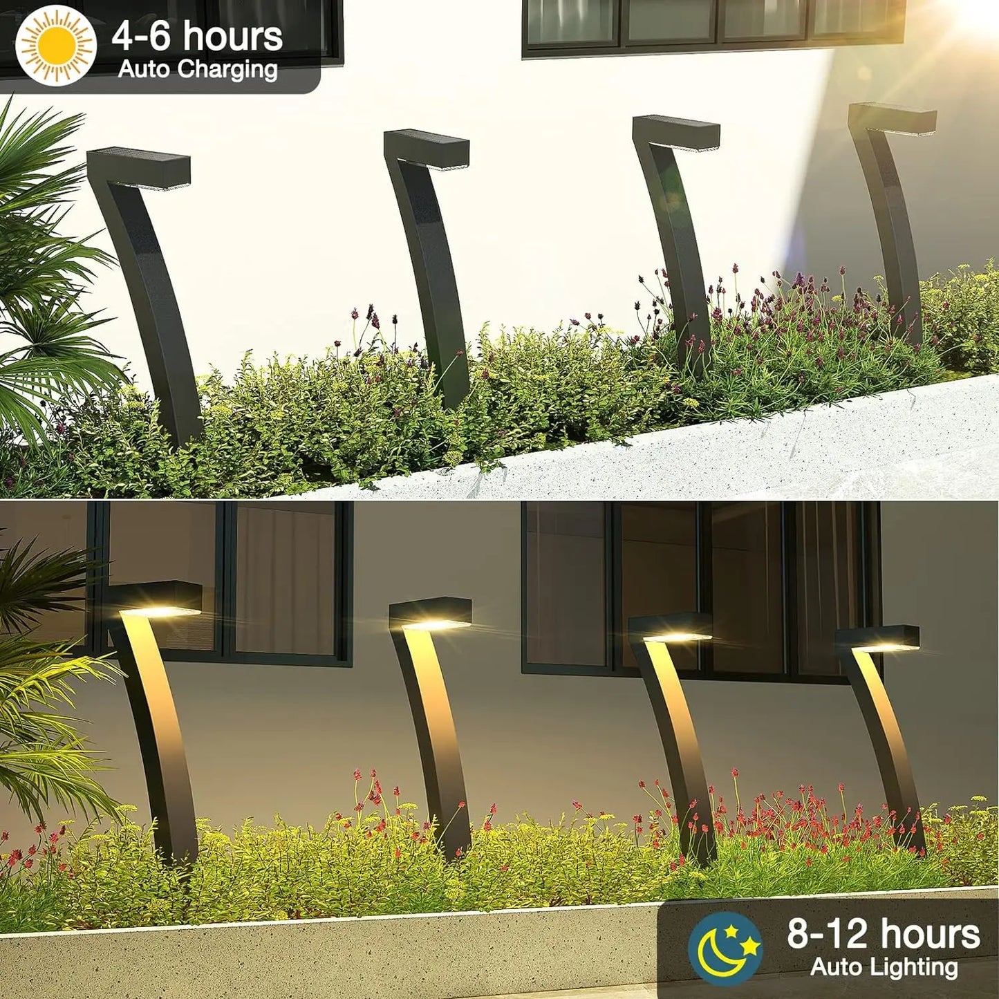 KPSTEK Solar Outdoor Lights Pathway Pack Bright 12 Hour Auto On Off For Yard Walkway Garden
