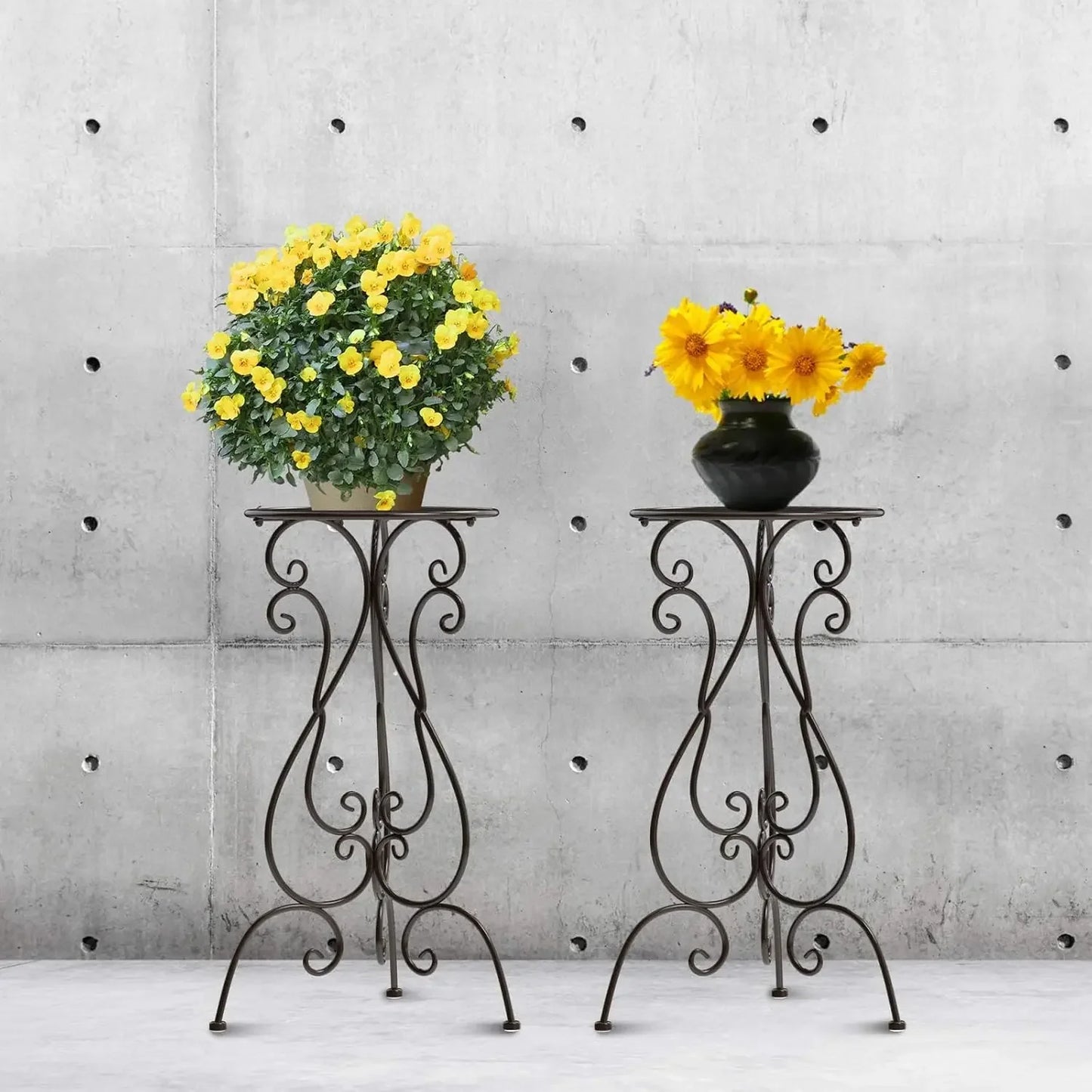 2 Pack Heavy Duty Metal Plant Stands 22.5 Inch Tall Indoor Outdoor Use
